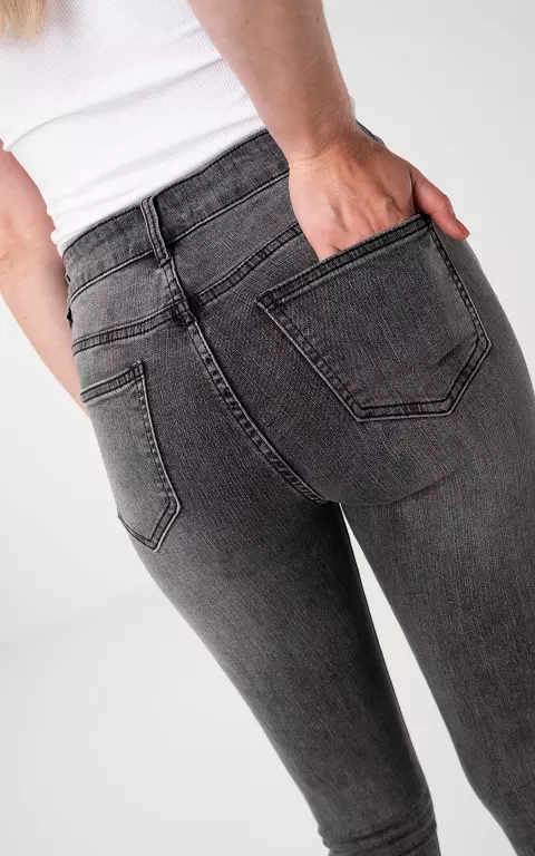 Mid waist skinny jeans grijs