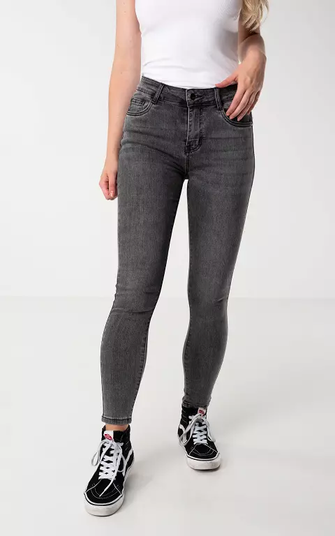 Mid waist skinny jeans grijs