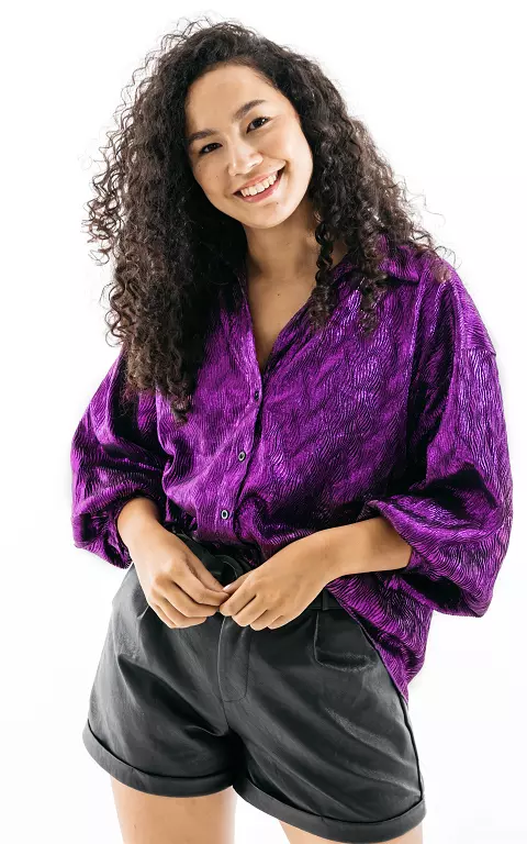 Blouse with balloon sleeves purple