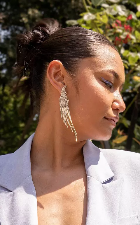 Rhinestone earrings  gold