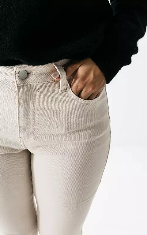 5-pocket mom jeans beige