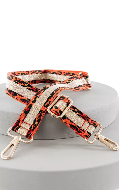 Adjustable bag strap with glitter detail orange gold