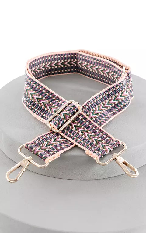 Adjustable bag strap with gold-coloured details pink purple