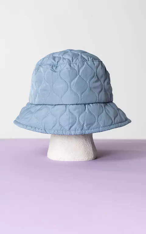 Quilted bucket hat light blue