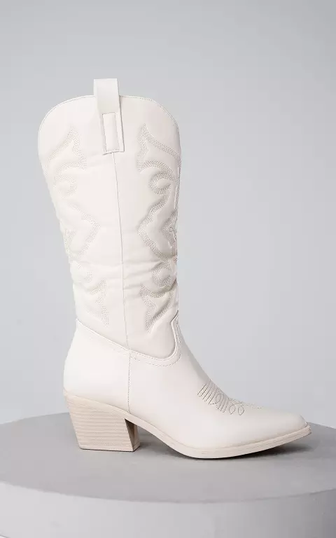 Cowboy boots with zip cream
