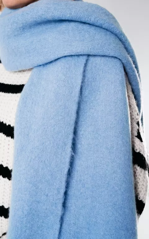 Basic shawl met franjes blauw