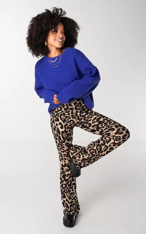 Leopard print flared pants 