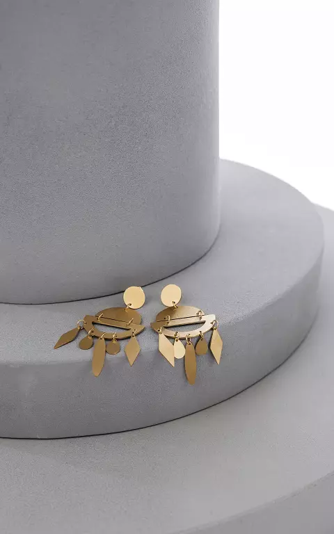 Matte earrings with pendants gold