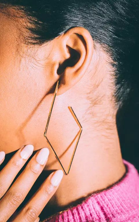 Diamond shaped gold filled earrings gold