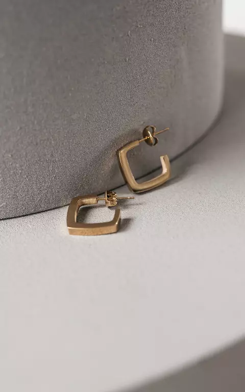 Stainless steel square-shaped earrings gold