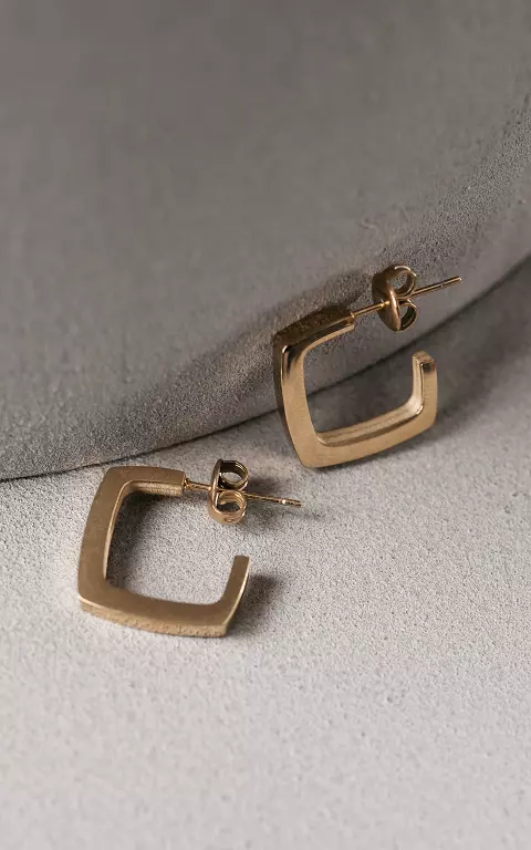 Stainless steel square-shaped earrings gold