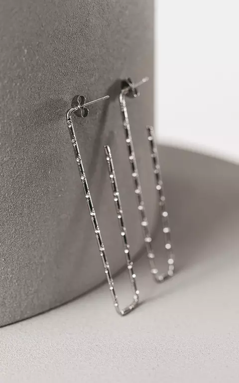 Stainless steel square earrings 