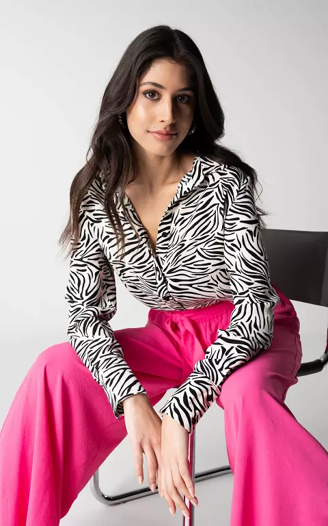 Zebra print blouse with buttons 