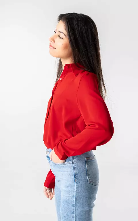 Basic blouse met knoopjes rood