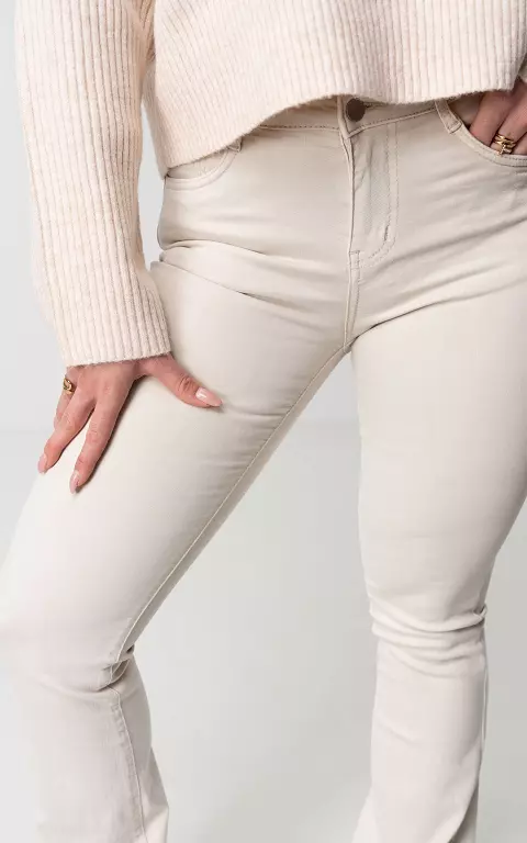 Mid-waist flared jeans Gravity beige