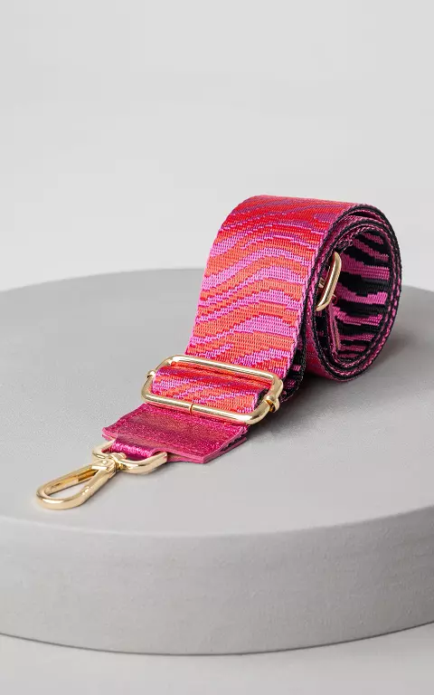 Taschenriemen mit Zebra Muster pink gold