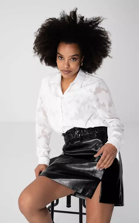 Leather-look skirt with split 