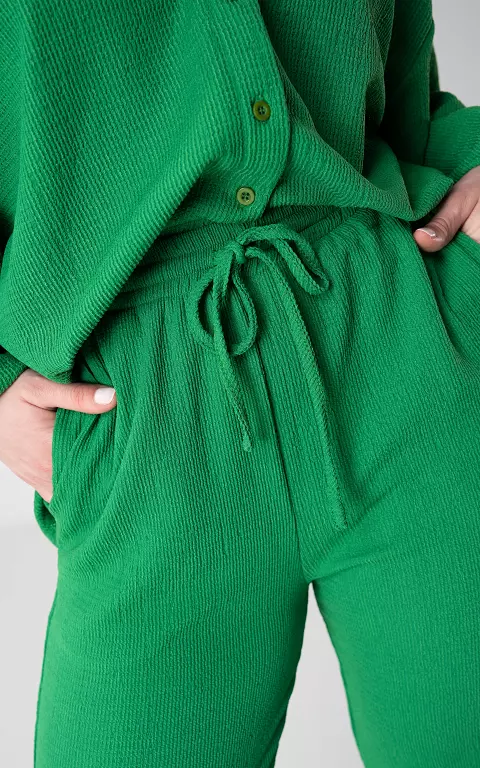 Wide leg pants with tie green