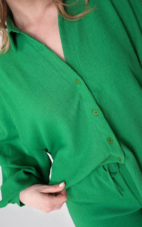 Oversized blouse with buttons green