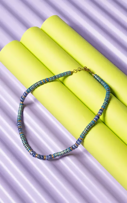 Beaded necklace blue purple