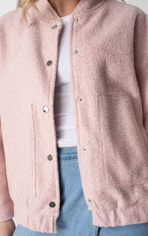 Oversized coat with press buttons light pink