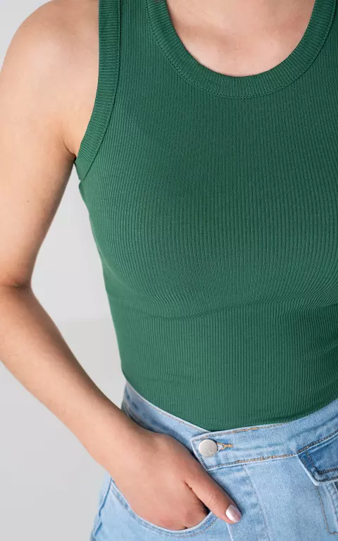 Tanktop aus Rippstoff grün
