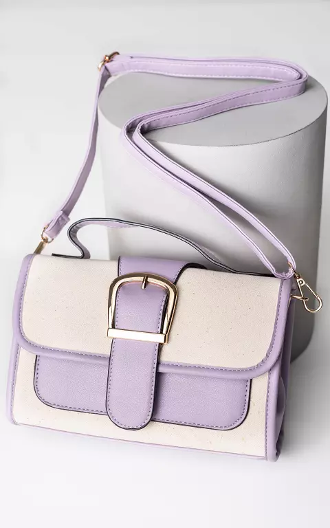 Bag with gold-coloured details lilac cream