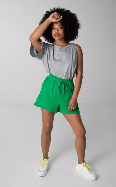 Shorts mit elastischem Bund grün