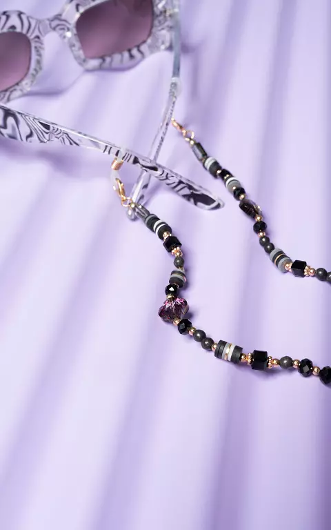 Sunglass cord with beads black