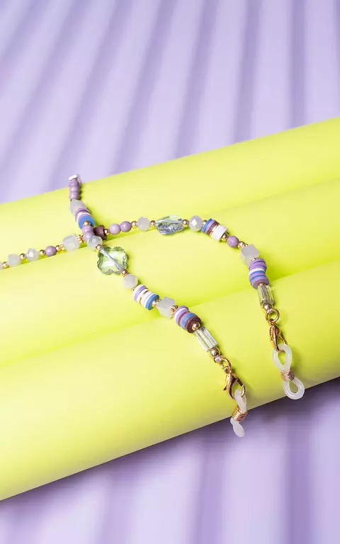 Sunglass cord with beads purple