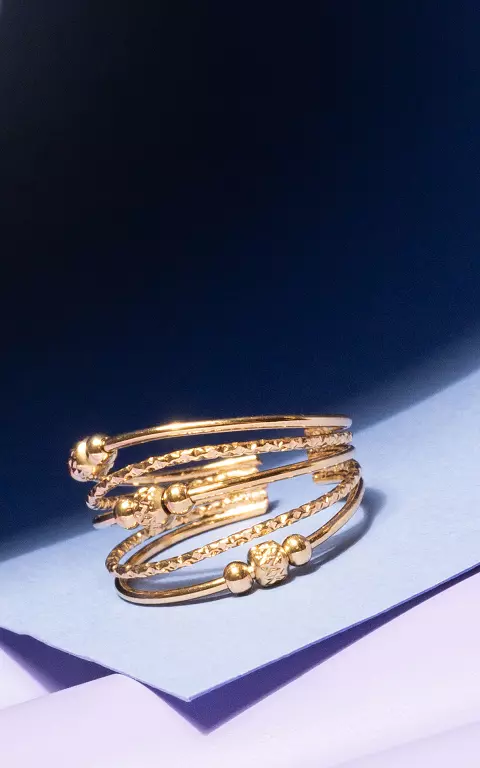 Verstellbarer Multilayer Ring gold