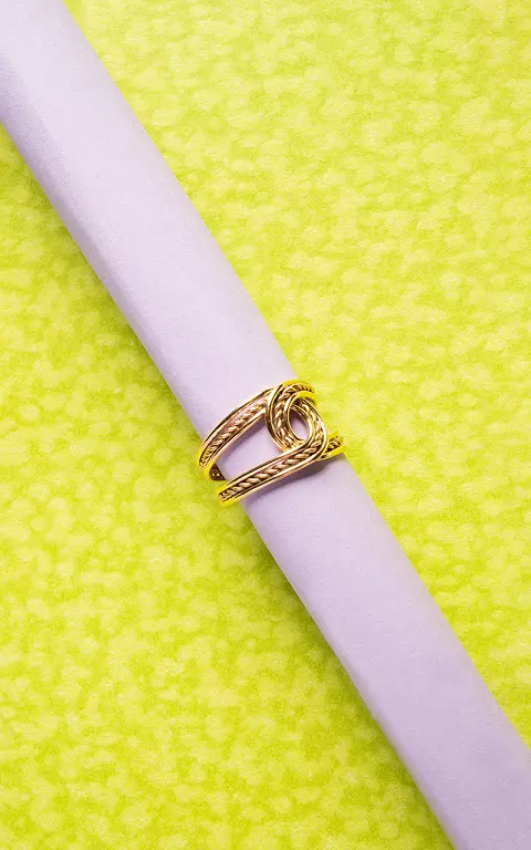 Adjustable ring with knot gold