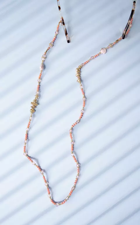 Sunglass cord with beads light pink