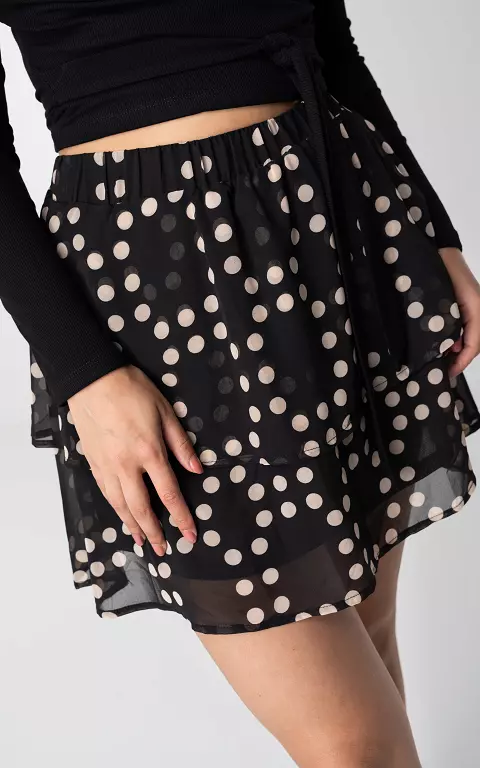 Layered skirt with dotted print 