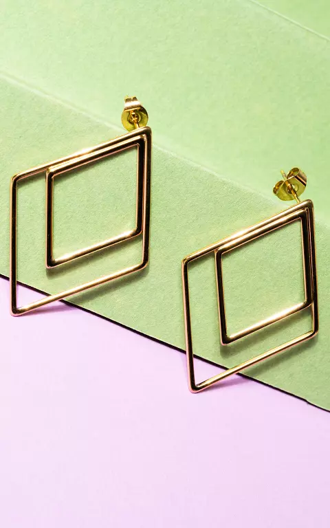 Diamond shaped earrings  gold