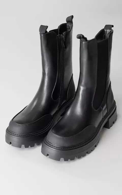 Chelsea boots met ronde neus zwart