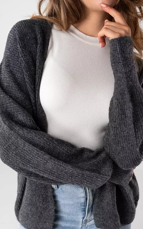 Basic knitted cardigan dark grey