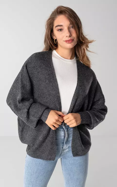 Basic knitted cardigan dark grey