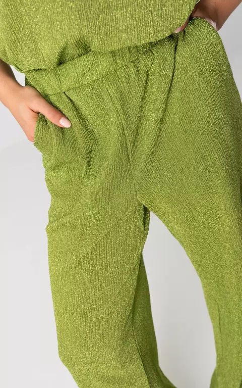 Straight fit pants with glitter light green