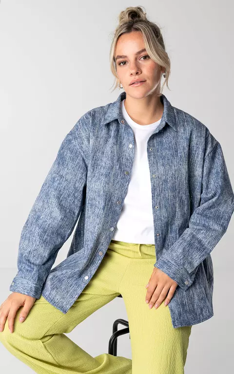 Denim jacket with rhinestones blue