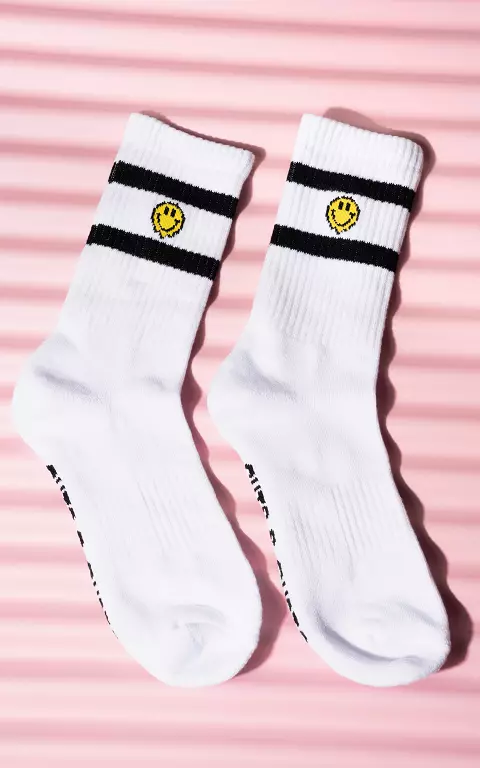 Sports socks Smiley white black