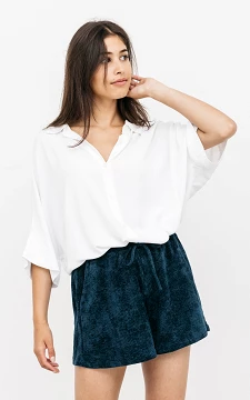 Oversized blouse with buttons | white | Guts & Gusto