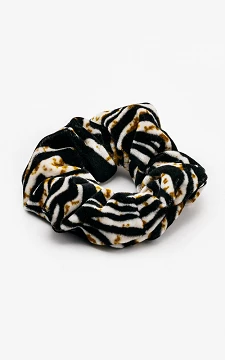 Velvet look scrunchie | brown black | Guts & Gusto