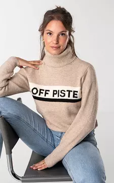 Pullover mit Text OFF PISTE  | Beige Schwarz | Guts & Gusto