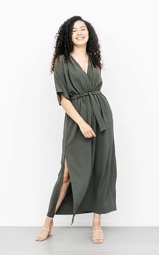 Maxi dress with split | green | Guts & Gusto
