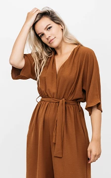 Jumpsuit with two side pockets | Dark Brown | Guts & Gusto