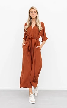 Jumpsuit with two side pockets | Cognac | Guts & Gusto