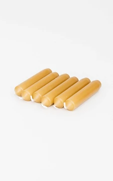 Set of 6 short dinner candles | yellow ocher | Guts & Gusto