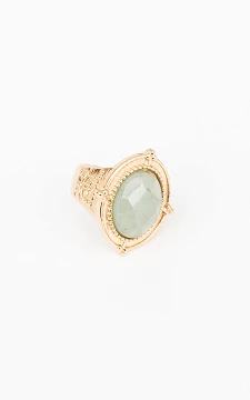 Coloured stone ring | green gold | Guts & Gusto
