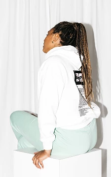 Hoodie with design on the back | white light pink | Guts & Gusto